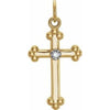 14K Yellow/White .01 CTW Diamond 23x11.2 mm Cross Pendant - Siddiqui Jewelers