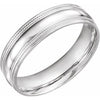 14K White 6 mm Coin Edge Design Band Size 11 - Siddiqui Jewelers