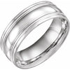 14K White 8 mm Coin Edge Design Band Size 9 - Siddiqui Jewelers