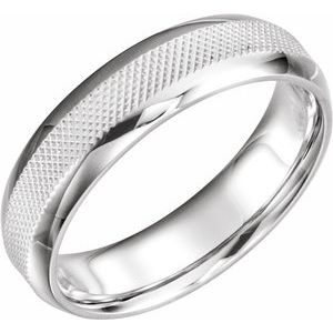 Platinum 6 mm Knurl Design Band Size 9.5 - Siddiqui Jewelers