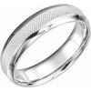 14K White 6 mm Knurl Design Band Size 9 - Siddiqui Jewelers