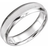 14K White 6 mm Knurl Design Band Size 10 - Siddiqui Jewelers