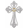 14K White/Yellow 1/6 CTW Diamond Cross Pendant - Siddiqui Jewelers