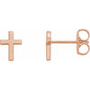 14K Rose 7.5 mm Cross Earrings - Siddiqui Jewelers