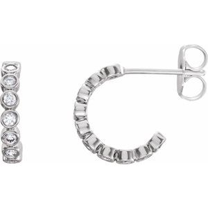 Platinum 1/4 CTW Natural Diamond Hoop Earrings Siddiqui Jewelers