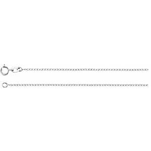 14K White 1 mm Solid Baby Curb 16" Chain
-Siddiqui Jewelers