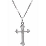14K White Cross 18" Necklace-Siddiqui Jewelers