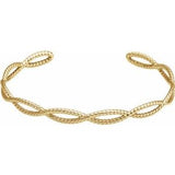 14K Yellow Rope Cuff Bracelet - Siddiqui Jewelers