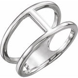 Sterling Silver 11.3 mm Negative Space Ring - Siddiqui Jewelers