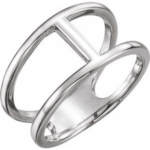 14K White 11.3 mm Negative Space Ring - Siddiqui Jewelers