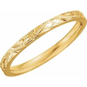 14K Yellow Design-Engraved Band Size 5 - Siddiqui Jewelers