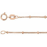 14K Rose 1 mm Beaded Curb 20" Chain Siddiqui Jewelers