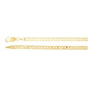 14K Yellow 3 mm Curb 24" Chain
 Siddiqui Jewelers