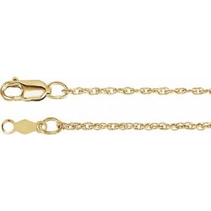 10K Yellow 1.25 mm Rope 18" Chain -Siddiqui Jewelers