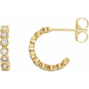 14K Yellow 1/4 CTW Natural Diamond Hoop Earrings Siddiqui Jewelers