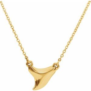 14K Yellow Shark Tooth 16-18" Necklace - Siddiqui Jewelers