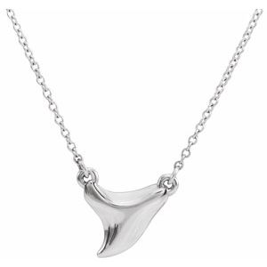 Sterling Silver Shark Tooth 16-18" Necklace - Siddiqui Jewelers