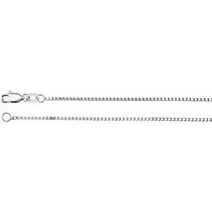 Rhodium-Plated Sterling Silver 1 mm Box 18" Chain-Siddiqui Jewelers