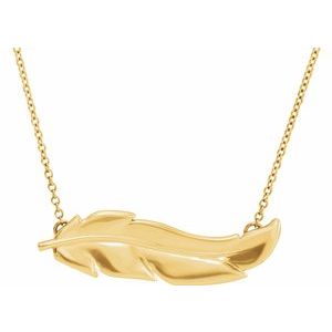14K Yellow Feather 16-18" Necklace - Siddiqui Jewelers