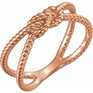 14K Rose Rope Knot Ring - Siddiqui Jewelers