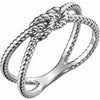 14K White Rope Knot Ring - Siddiqui Jewelers