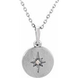 Sterling Silver .01 CT Diamond Starburst 16-18" Necklace - Siddiqui Jewelers