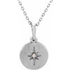 14K White .01 CT Diamond Starburst 16-18" Necklace - Siddiqui Jewelers