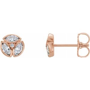 14K Rose 1/2 CTW Diamond Earrings - Siddiqui Jewelers