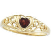 Mozambique Garnet Heart Design Ring - Siddiqui Jewelers
