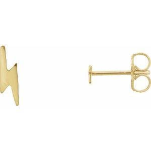 14K Yellow Lightning Bolt Earrings Siddiqui Jewelers