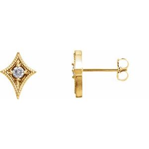 14K Yellow 1/8 CTW Diamond Geometric Earrings - Siddiqui Jewelers