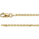 14K Yellow 1.75 mm Solid Diamond-Cut Cable 16" Chain-Siddiqui Jewelers