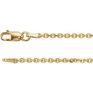 14K Yellow 1.75 mm Solid Diamond-Cut Cable 24" Chain-Siddiqui Jewelers