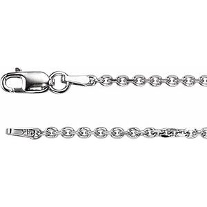 Sterling Silver 1.75 mm Solid Diamond-Cut Cable 16" Chain-Siddiqui Jewelers