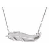 Sterling Silver Feather 16-18" Necklace - Siddiqui Jewelers