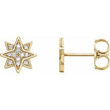 14K Yellow .08 CTW Diamond Star Earrings - Siddiqui Jewelers