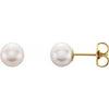 14K Yellow 6-6.5 mm Freshwater Cultured Pearl Earrings-Siddiqui Jewelers