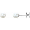 Sterling Silver 5-5.5 mm Freshwater Cultured Pearl Earrings-Siddiqui Jewelers