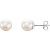 Sterling Silver 8-8.5 mm Freshwater Cultured Pearl Earrings-Siddiqui Jewelers