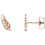 14K Rose Leaf Earrings - Siddiqui Jewelers