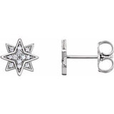 14K White .08 CTW Diamond Star Earrings - Siddiqui Jewelers