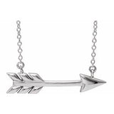 14K White Arrow 16"-18" Necklace - Siddiqui Jewelers