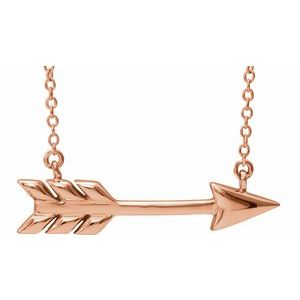 14K Rose Arrow 16"-18" Necklace - Siddiqui Jewelers