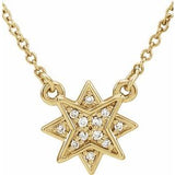 14K Yellow .04 CTW Diamond Star 16-18"  Necklace - Siddiqui Jewelers