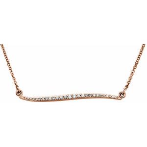 14K Rose 1/6 CTW Diamond Curvilinear Bar 17.5" Necklace - Siddiqui Jewelers