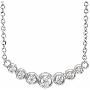 14K White 1/5 CTW Diamond 16-18" Necklace - Siddiqui Jewelers