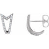 14K White 1/6 CTW Diamond Geometric J-Hoop Earrings - Siddiqui Jewelers