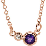 14K Rose Amethyst & .06 CTW Diamond 16" Necklace - Siddiqui Jewelers