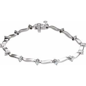 14K White 1 CTW Diamond Line Bracelet - Siddiqui Jewelers