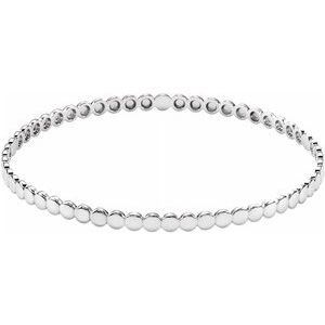 14K White Bangle Bracelet-Siddiqui Jewelers